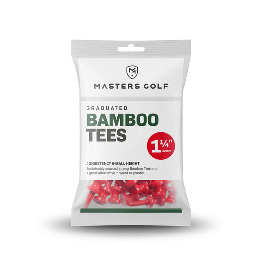 BAMBOO GRADUATED 1 1/4 INCH RED TEES - PACK OF 25